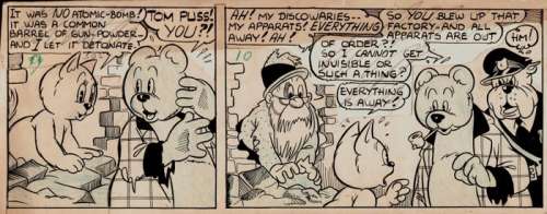 Marten Toonder Studio’s - Origineel strookdeel - Bommel en Tom Poes - De Atoomtrillingen - (1945) | Catawiki