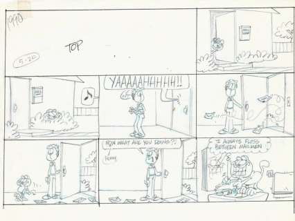 Garfield - Originele schetspagina (Sunday) - First edition - (1990) | Catawiki