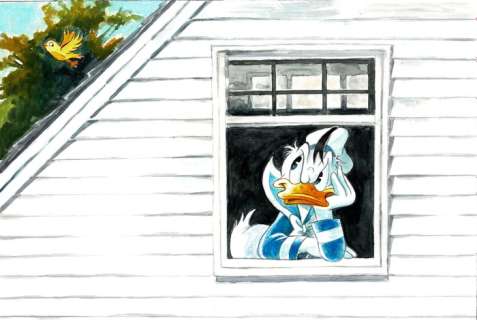 Donald Duck At Home - Original Painting By Tony Fernandez - Original Art | Catawiki