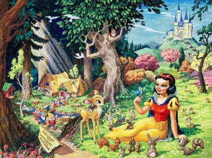 Disney Studios - Original Watercolour Drawing - Snow White and the Seven Dwarfs | Catawiki