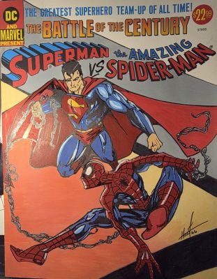 Hoodart01 | Superman vs Spider-Man Sketch Cover | Raremarq (Buy It Now)
