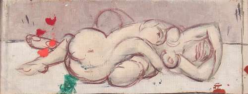 Cuvelier | Huile sur toile représentant deux femmes enlacée… | Banque Dessinée