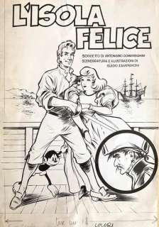 G. Zamperoni - Copertina originale "L’isola felice" - Loose page - First edition | Catawiki