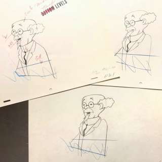 Tintin - 3x Animation Drawings - Tournesol - On a marché sur la lune - (années 60) | Catawiki