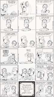 Jim Davis Garfield Daily Comic Strip Original Art Consecutive Group of 6 (PAWS/Universal Press Syndicate, 2005).... (Total: 6 Original Art) | Heritage