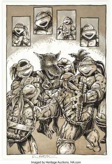 Kevin Eastman and Peter Laird Teenage Mutant Ninja Turtles #7 Splash Page 13 Original Art (Mirage, 1986)....