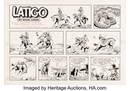 Lynde, Stan - Stan Lynde Latigo Sunday Comic Strip Original Art dated 5-17-81 (Field Enterprises, 1981)....