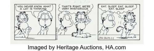 Davis, Jim | Jim Davis Garfield Consecutive Daily Comic Strip Original Art Group of 6 (PAWS/Universal Press Syndicate, 2004).... (Total: 6 Original Art) | Heritage
