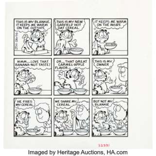 Davis, Jim | Jim Davis Garfield Comic Strip Original Art (c.1990s).... | Heritage