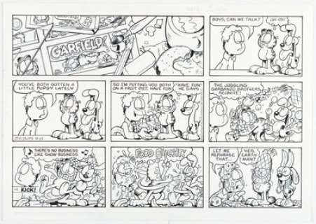 Davis, Jim | Jim Davis Garfield Sunday Comic Strip Original Art dated 9-22-96 (Universal Press Syndicate, 1996).... | Heritage