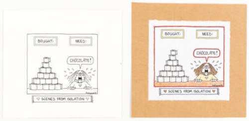 Guisewite, Cathy | Cathy Guisewite Scenes from Isolation Page 13 Single Panel Comic Illustration Original Art (Andrews McMeel Publish... (Total: 2 Original Art) | Heritage