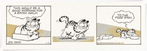 Davis, Jim | Jim Davis Garfield Daily Comic Strip Original Art dated 2-18-80 (United Feature Syndicate, 1980).... | Heritage
