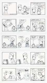 Davis, Jim | Jim Davis Garfield Consecutive Daily Comic Strip Original Art Group of 6 (PAWS, 2011).... (Total: 6 Original Art) | Heritage