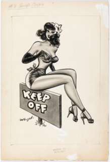 Bill Wenzel Snap Single Panel Gag Cartoon Original Art (Skyline Publications, c. 1940s). | Heritage