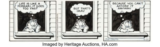 Jim Davis Garfield Daily Comic Strip Original Art dated 4-24-86 (United Feature Syndicate, 1986). | Heritage