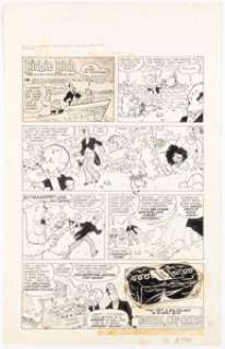 Harvey Artist Sad Sack and the Sarge #122 Richie Rich Hostess Cup Cakes Ad Complete 1-Page Story Original Art (Harvey, 1976).