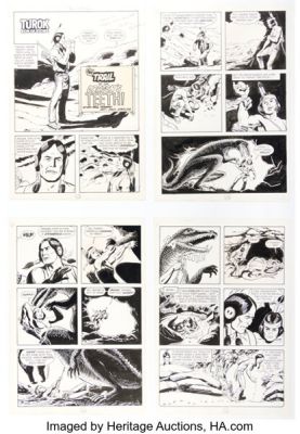 Jack Sparling Turok, Son of Stone "The Trail of the Dragon’s Teeth" Unpublished Complete 10-Page Story Original Art (Western, c. 1980s). (Total: 10 Original Art) | Heritage