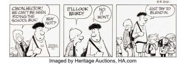 Jerry Scott and Jim Borgman Zits [School Bus Blues] Daily Comic Strip Original Art dated 5-5-21 (King Features Syndicate, 2021). | Heritage