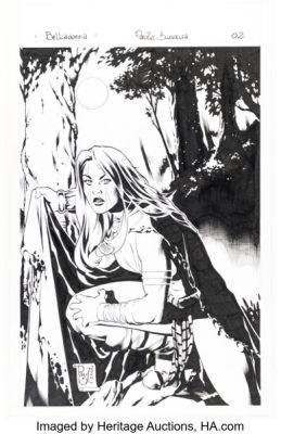 Paulo Siqueira Brian Pulido‘s Belladonna #4 Variant Cover Original Art (Avatar Press, 2005).