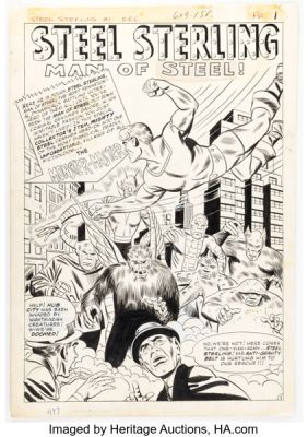 Paul Reinman and Frank Giacoia High Camp Super Heroes #B50-695 Splash Page 1 Original Art (Belmont Books/Archie/Mighty Comics Group, 1966). | Heritage