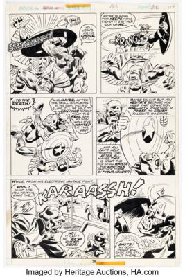 Frank Robbins and Mike Esposito Captain America #186 Story Page 15 Original Art (Marvel, 1975). | Heritage