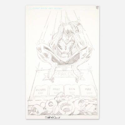 Scott McDaniel | Spider-Man Unmasked Original Art Illustration (2012) | Landry Pop Auctions