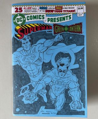 SAM HART Original Comic Art Blank Cover Superman Green Lantern DC Presents #26 | eBay Europe (Buy It Now)