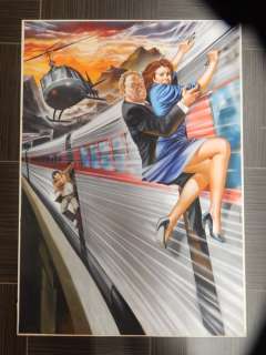 Bozzetto Cinematografico - Cover cinematografica firmata "Rischio totale" Symeoni - Loose page - First edition - (1990) | Catawiki