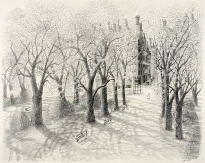 Jean-Jacques Sempé Né En 1932 Le Jardin Du Luxembourg Encre de Chine Sur Papier Pour Un Dessin Représentant L‘une Des Entrées... - Lot 1 - Le jardin du Luxembourg