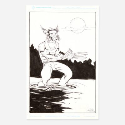 Courtney Huddleston And James Taylor | Lot 374 - Wolverine Illustration Original Art (2006) | Landry Pop Auctions