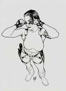 Adam Hughes - lara croft sexy playstation magazine cover