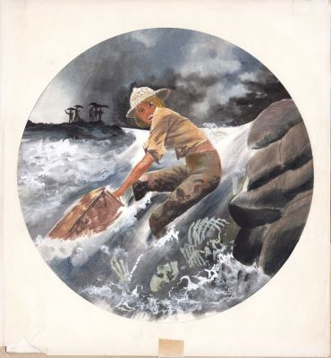 Karel Thole | Copertina Urania n.1007: “Scheletri nel Mississippi” (Howard Waldrop) | Tavole Originali