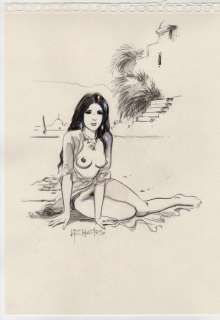 Odalisque - Crayon et eau - Carnet de dessins, Odalisque, nu au port | Catawiki