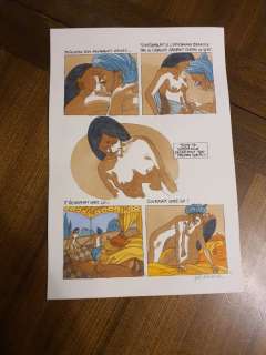 Joël Alessandra - Planche érotique originale - 1001 Nuits - Loose page - Unique copy