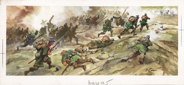 Ferdinando Tacconi | Soldati francesi in azione durante la Prima Guerra mondiale | Tavole Originali