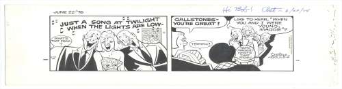 Chester Gould - Dick Tracy Original Dailly Strip 6/22/1976  Artist’s Inscription: "Hi Bob!  Chet - 6/20/78" | Gould - Dick Tracy Original Dailly Strip  6/22/1976 | Russ Cochran