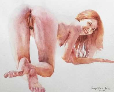 Pin Up - Perepelytsia - 2x Original Erotic Watercolors Sexy Girl Signed - Loose page - (2020) | Catawiki
