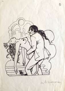 Milo Manara - illustrazione originale Fiabe 5 - Loose page - Unique copy | Catawiki