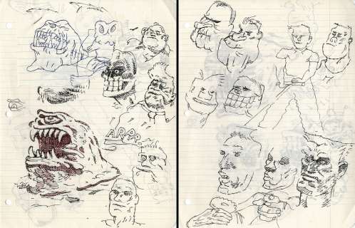 Gary Panter - Sketches #1 - two sided art!