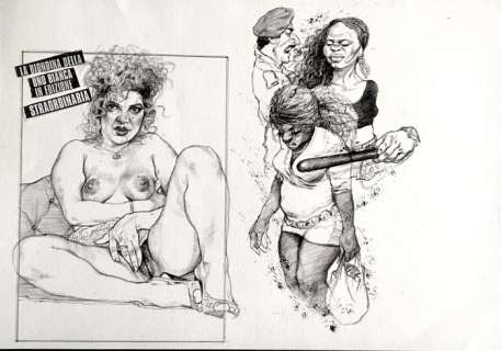 Riccardo Mannelli | Riccardo Mannelli - Illustrazione originale - Page volante | Catawiki