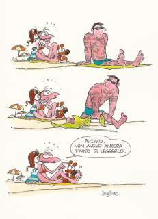 Silvia Ziche | La Vita secondo Lucrezia - Silvia Ziche - illustrazione originale "Peccato" - Exemplaire unique | Catawiki