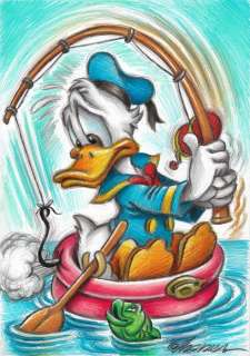 Joan Vizcarra | Donald Is Fishing! - Original Drawing - Joan Vizcarra | Catawiki