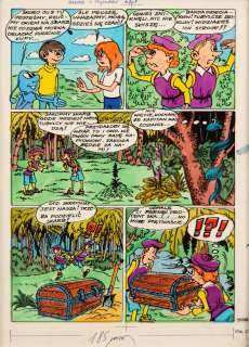 Szarlota Pawel (1947 - 2018) | Szarlota Pawel | "Przygody Jonki, Jonka i Kleksa, część 2", Skarb Kapitana Melby, blaudruk i diapozytyw nr 57, 1974 | Desa Unicum