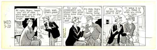 Frank King | King – Gasoline Alley Original Daily Strip Art 3/20/1957 NO RESERVE! | Russ Cochran