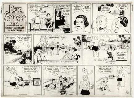 118A: Crane Buz Sawyer Sunday 6/8/?? original comic art