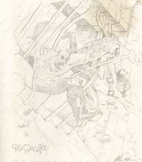 Steve Mannion - fearless dawn and strong man pencil piece - signed