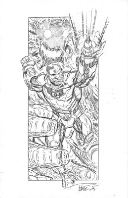 Paul Pelletier | Sketch Pin-Up, Cyborg | Paul Pelletier