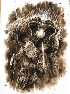 Juapi Coffee Artist | Original Coffee Painting - GANDALF & BALROG (2020) | Catawiki