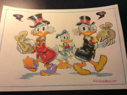 Alessandro Gottardo | Donald Duck - â€œTacita sfidaâ€ - Page volante - Exemplaire unique - (2019/2019) | Catawiki