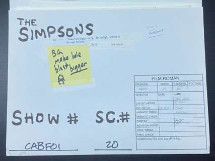 Matt G. | The Simpsons - Big Portfolio of 19 scenes - signed by animators - Homer, Marge and others... | Catawiki